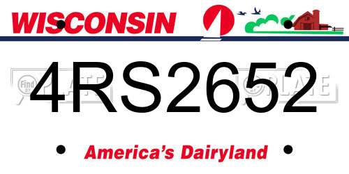 4RS2652 Wisconsin License Plate