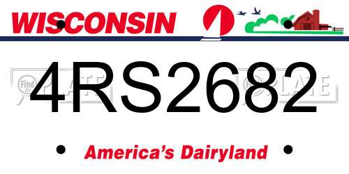 4RS2682 Wisconsin License Plate