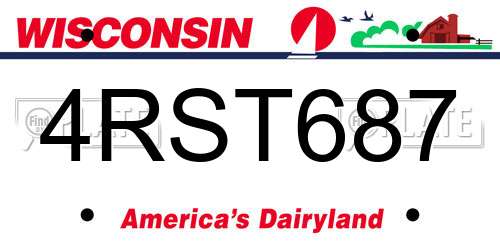 4RST687 Wisconsin License Plate