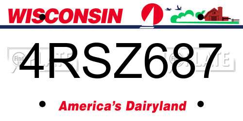 4RSZ687 Wisconsin License Plate