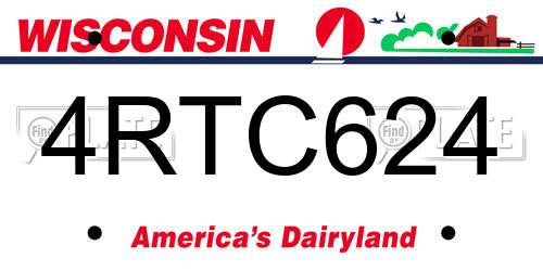 4RTC624 Wisconsin License Plate