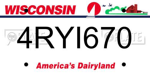 4RYI670 Wisconsin License Plate