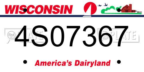 4S07367 Wisconsin License Plate