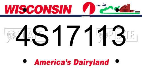 4S17113 Wisconsin License Plate