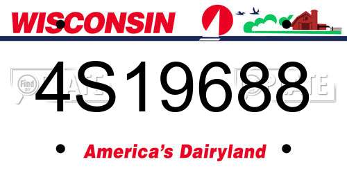 4S19688 Wisconsin License Plate