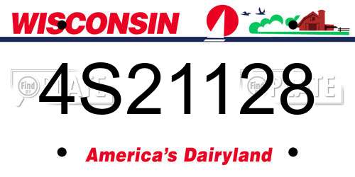 4S21128 Wisconsin License Plate