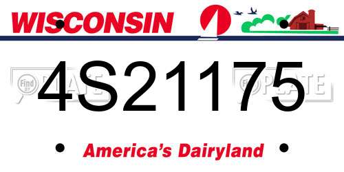 4S21175 Wisconsin License Plate