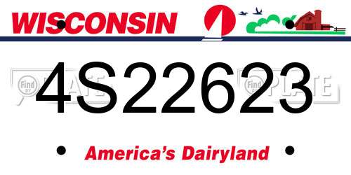 4S22623 Wisconsin License Plate