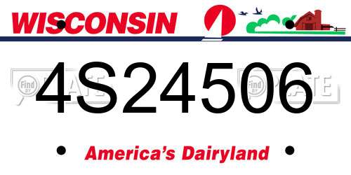 4S24506 Wisconsin License Plate