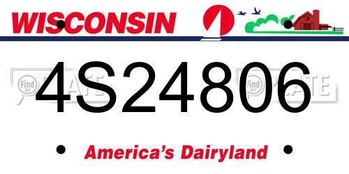 4S24806 Wisconsin License Plate