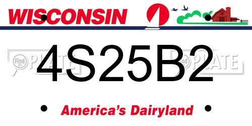4S25B2 Wisconsin License Plate