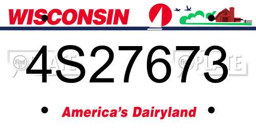 4S27673 Wisconsin License Plate