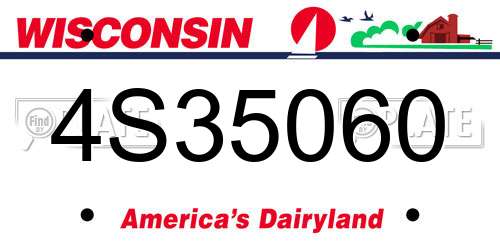 4S35060 Wisconsin License Plate