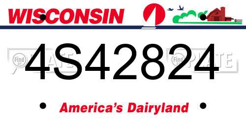 4S42824 Wisconsin License Plate