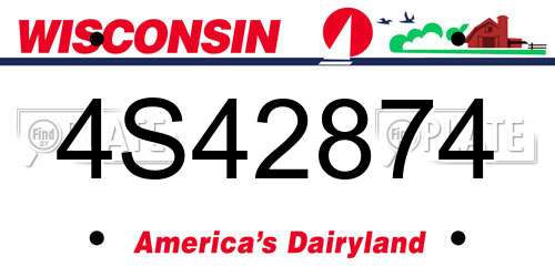 4S42874 Wisconsin License Plate