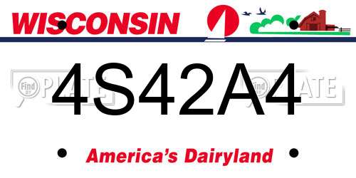 4S42A4 Wisconsin License Plate