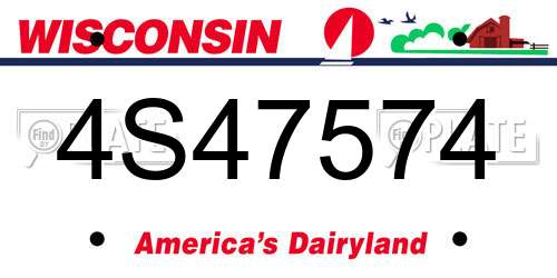 4S47574 Wisconsin License Plate