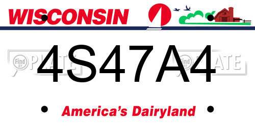 4S47A4 Wisconsin License Plate