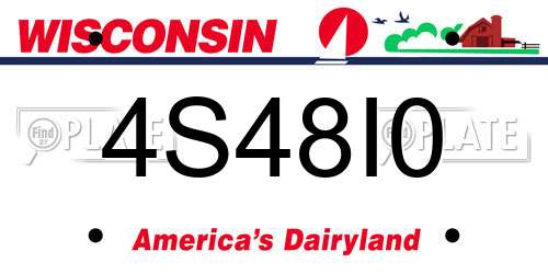 4S48I0 Wisconsin License Plate