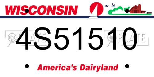 4S51510 Wisconsin License Plate