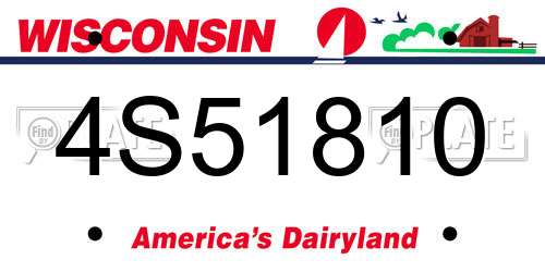 4S51810 Wisconsin License Plate