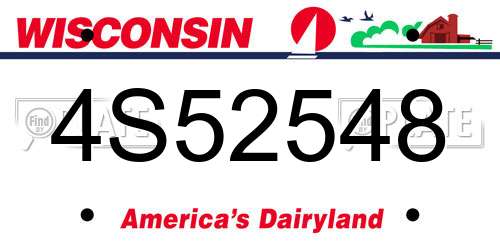4S52548 Wisconsin License Plate
