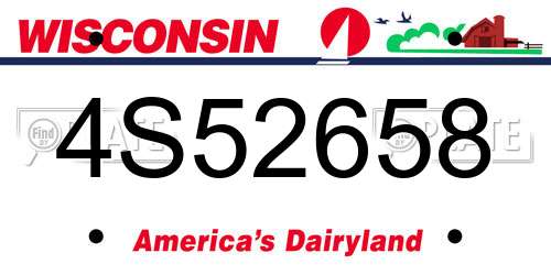 4S52658 Wisconsin License Plate
