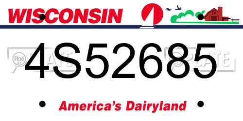 4S52685 Wisconsin License Plate