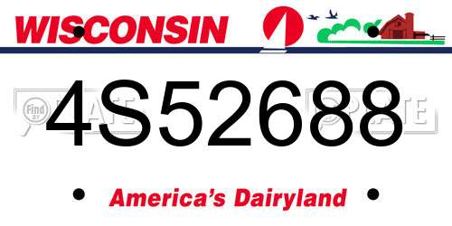 4S52688 Wisconsin License Plate