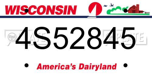 4S52845 Wisconsin License Plate