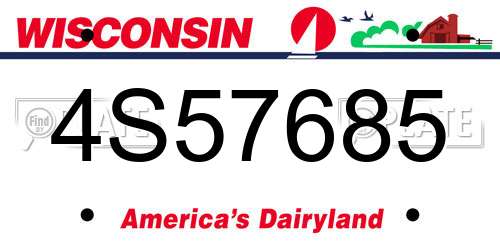4S57685 Wisconsin License Plate