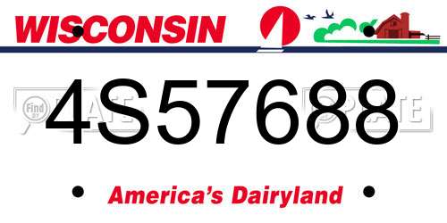 4S57688 Wisconsin License Plate