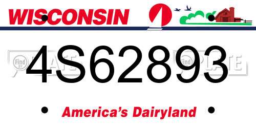 4S62893 Wisconsin License Plate
