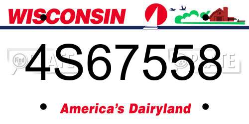 4S67558 Wisconsin License Plate