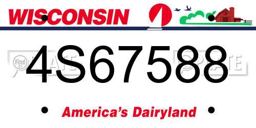 4S67588 Wisconsin License Plate