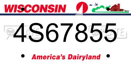 4S67855 Wisconsin License Plate