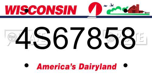 4S67858 Wisconsin License Plate