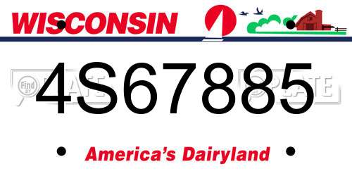4S67885 Wisconsin License Plate