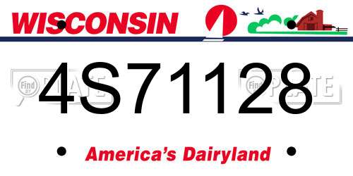 4S71128 Wisconsin License Plate