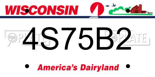 4S75B2 Wisconsin License Plate