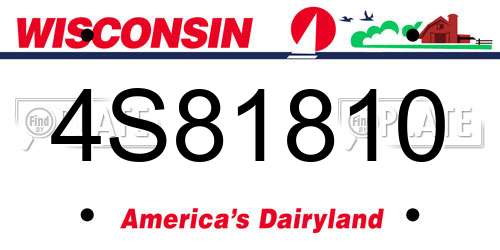 4S81810 Wisconsin License Plate