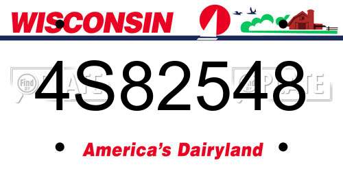 4S82548 Wisconsin License Plate
