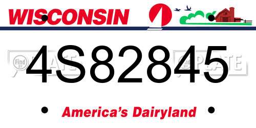 4S82845 Wisconsin License Plate