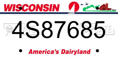 4S87685 Wisconsin License Plate