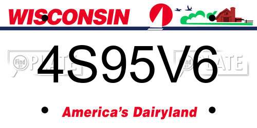 4S95V6 Wisconsin License Plate