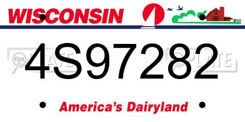 4S97282 Wisconsin License Plate