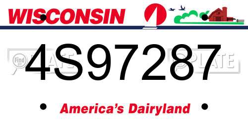 4S97287 Wisconsin License Plate