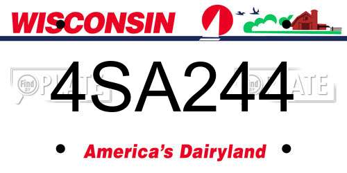 4SA244 Wisconsin License Plate