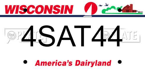 4SAT44 Wisconsin License Plate