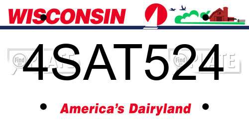 4SAT524 Wisconsin License Plate